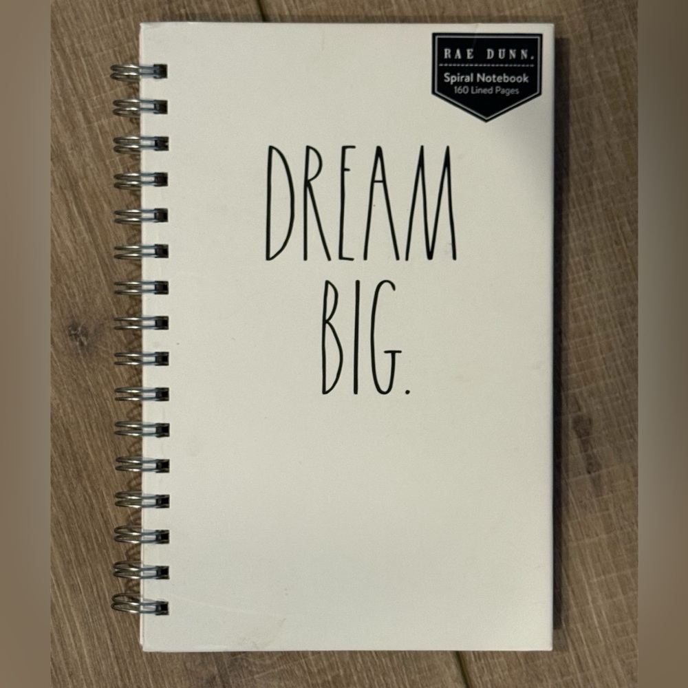 Rae Dunn Cream Spiral Notebook - DREAM BIG